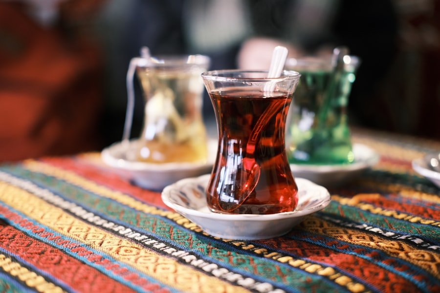 Photo turkish tea istanbul