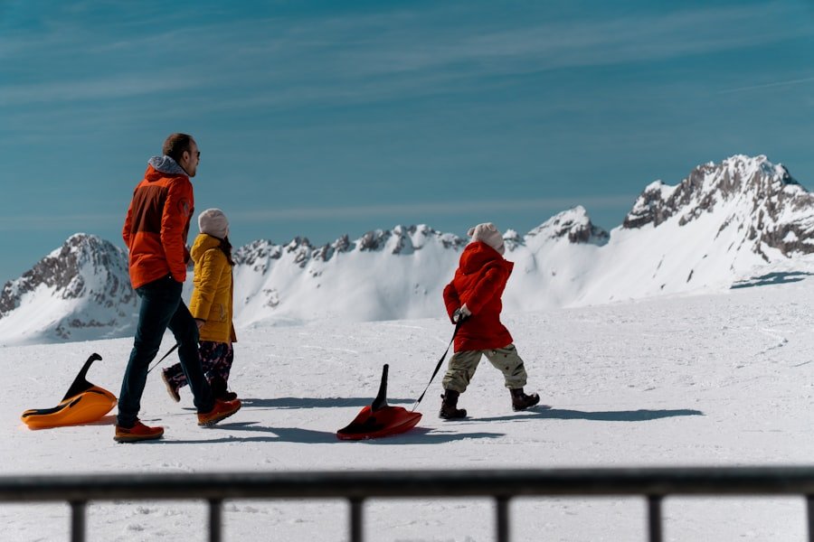 Winter view of St. Moritz and surrounding mountains