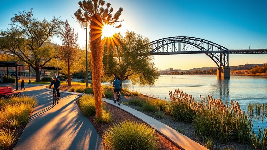 accessible riverside park with wildlife