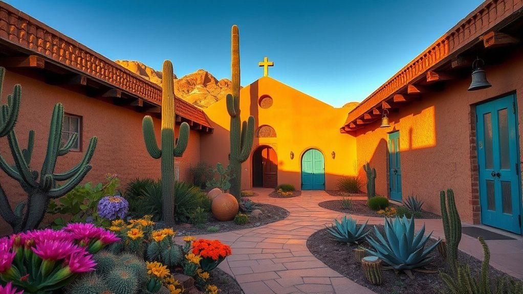 adobe courtyard folk murals