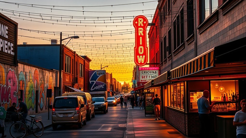 artsy walkable nightlife with rooftops