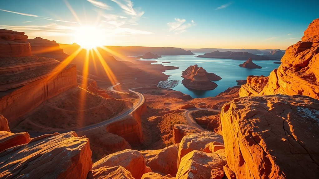 blue water red mesas