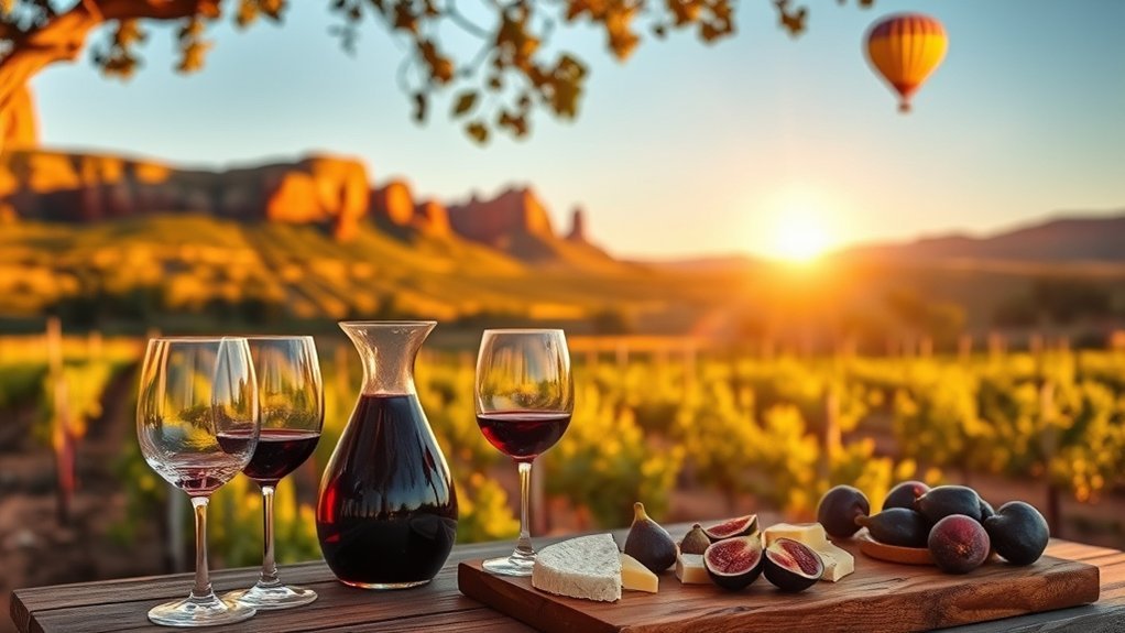 boutique wines with red rocks
