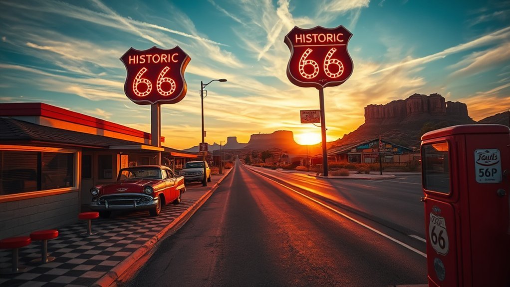 brick neon diners and antiques