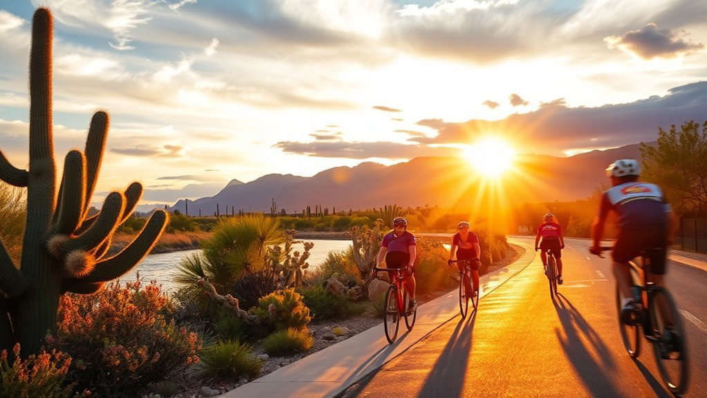 canal side shaded scenic bikepath