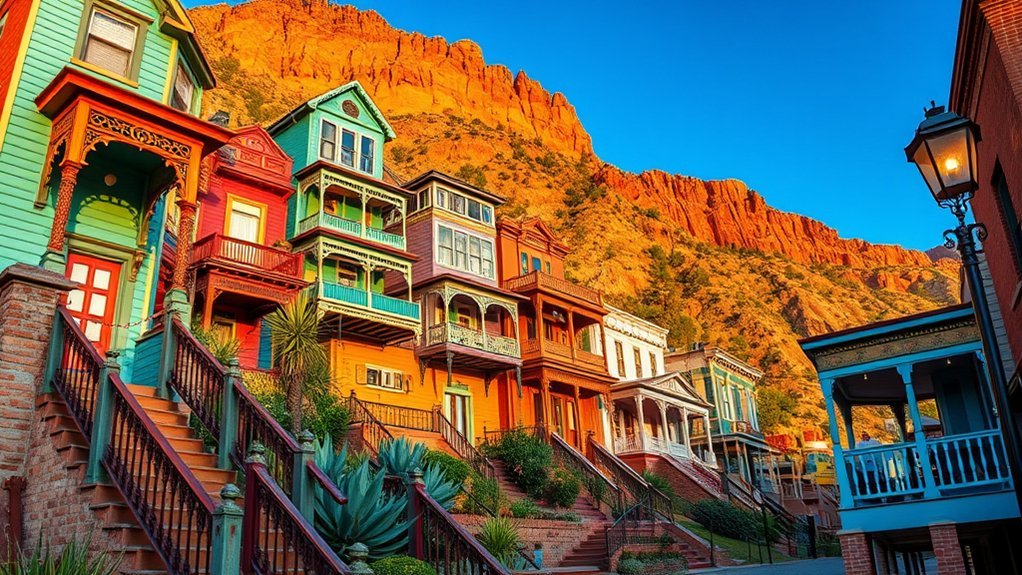 candy colored victorian mining town