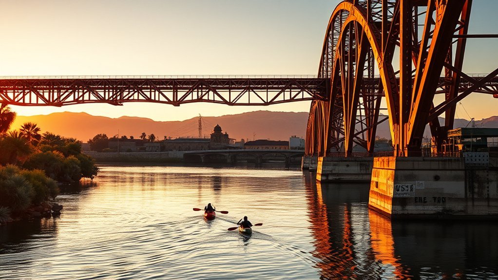 century old pedestrian steel bridge