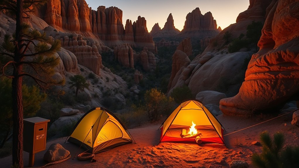 cinematic camping in nature