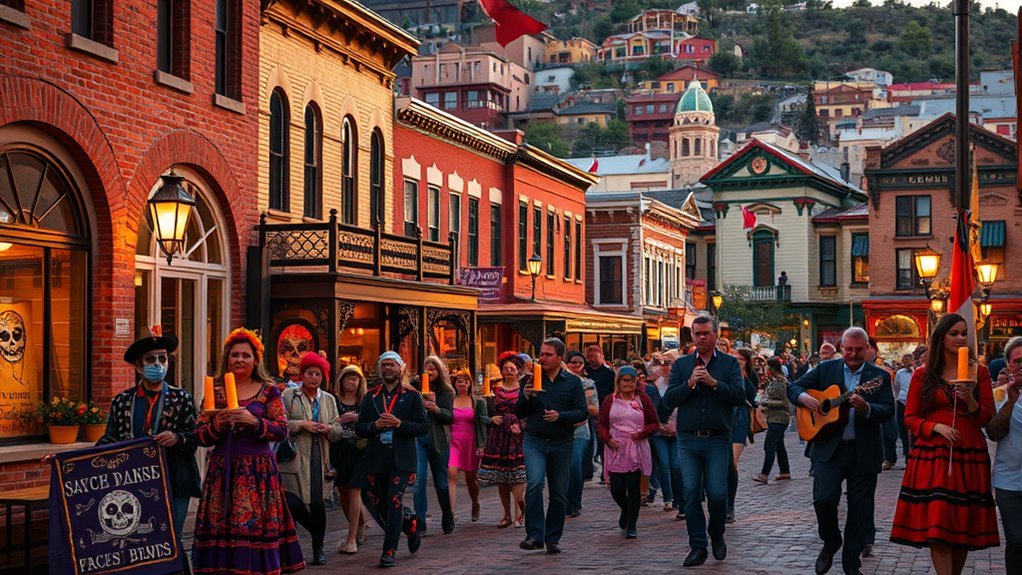 colorful intimate festival streets