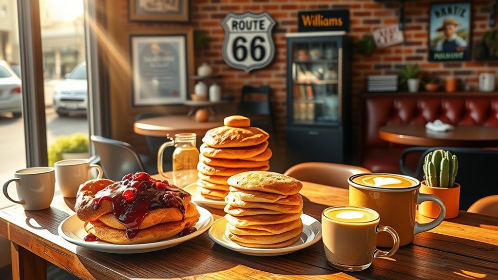 cozy caf s with flaky pastries