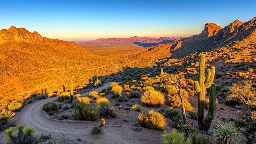 desert foothills sunrise and wildlife