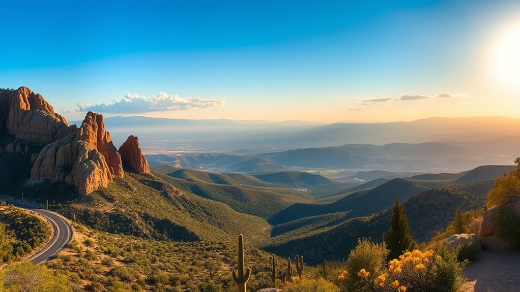 desert to pine forests