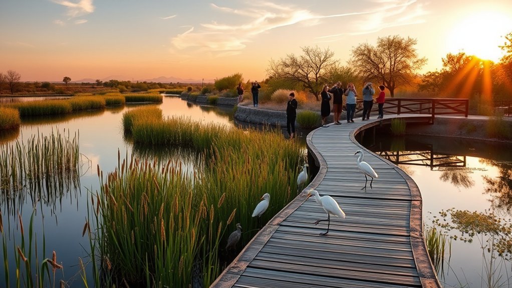 desert wetlands with trails