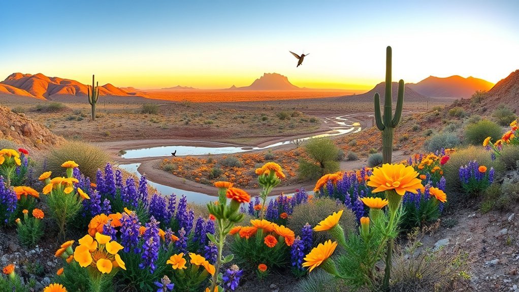 desert wildflowers and birdwatching