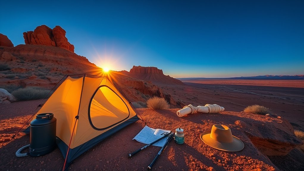 essential gear and water