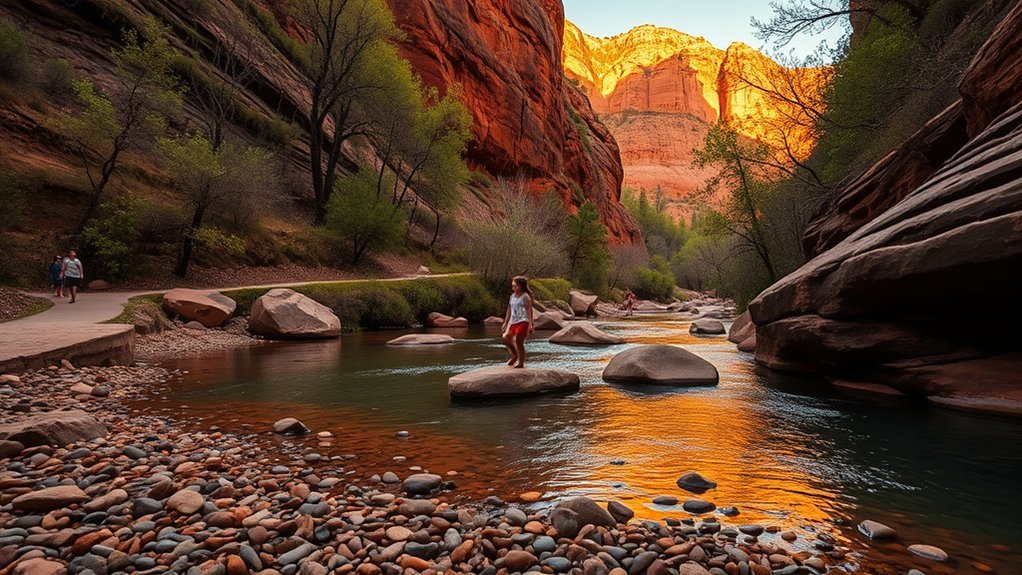 family friendly trails and swimming