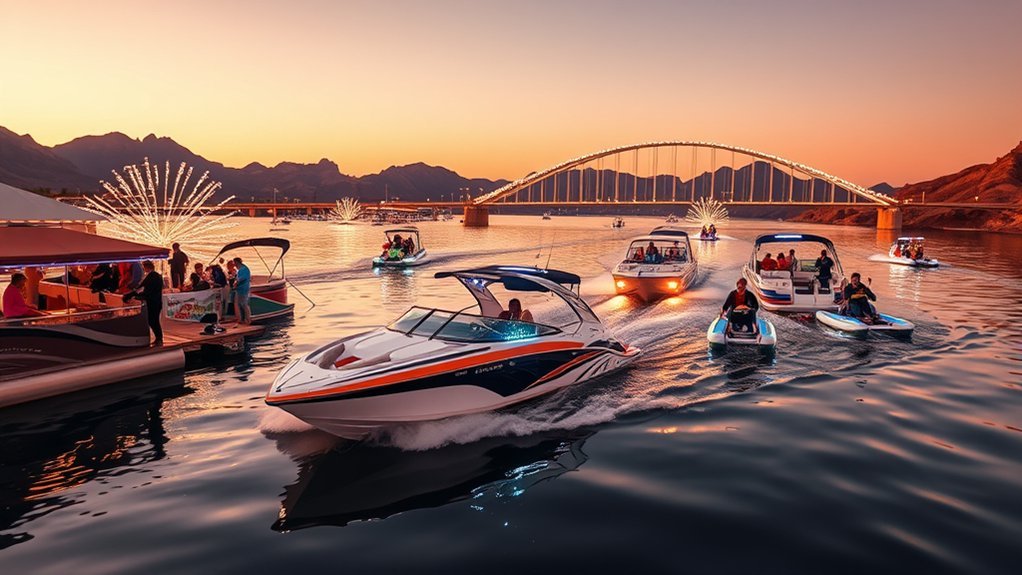 front row waterfront boat parade