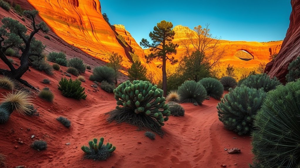 gentle shaded red rock canyon