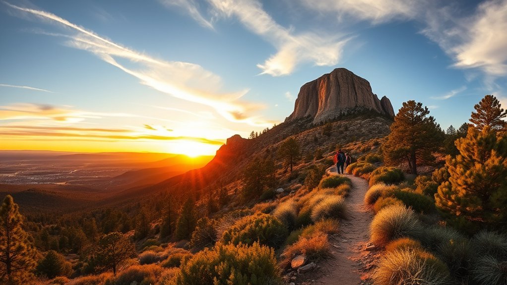 golden lit thumb butte silhouette