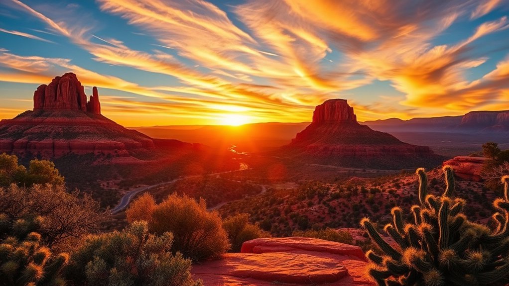 golden red sunset panorama spot
