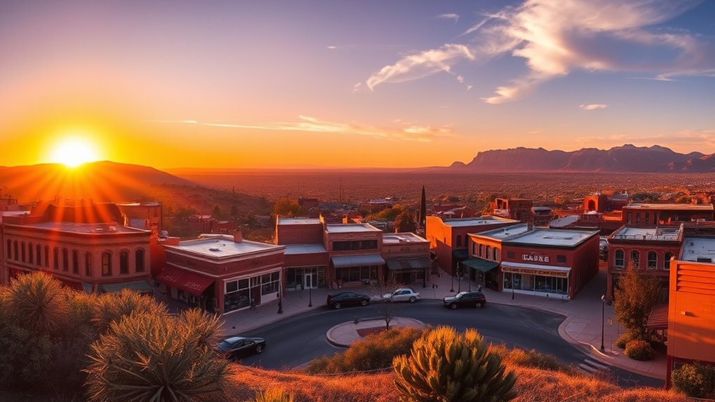 golden sunset over jerome