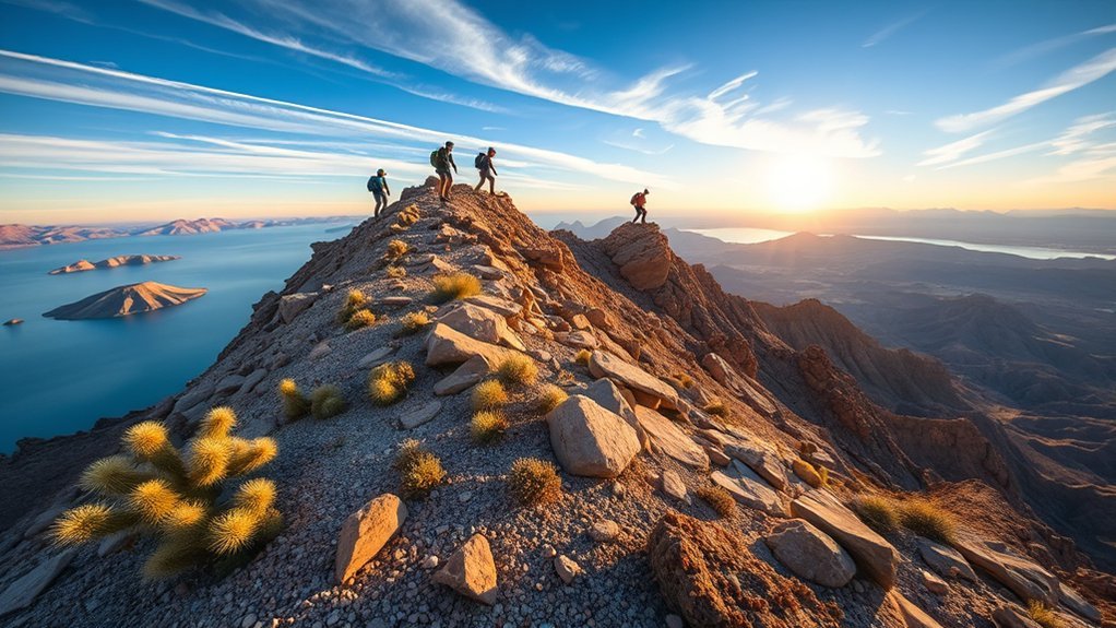 hands on scrambling loose rock