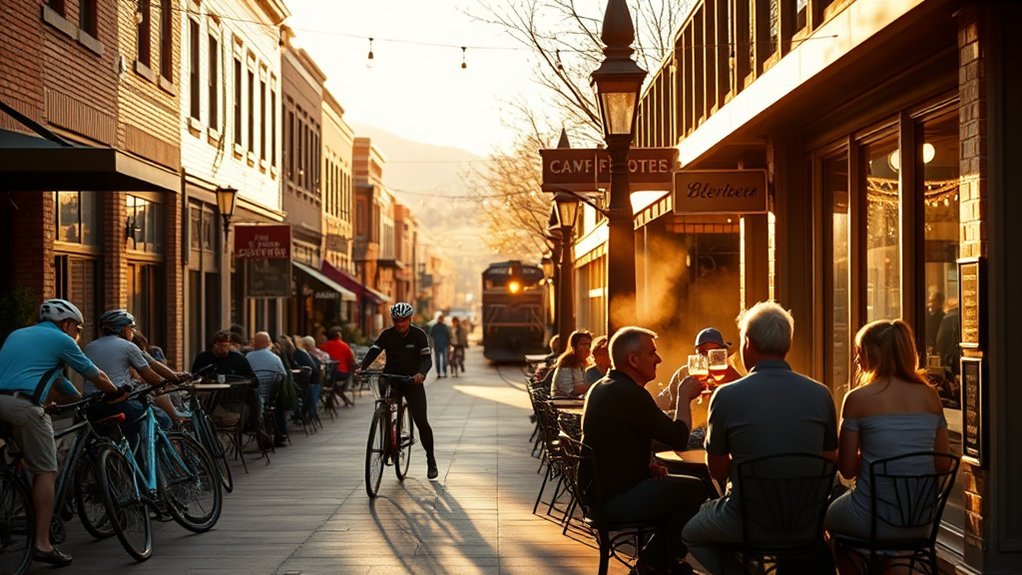 historic tree lined dining stroll
