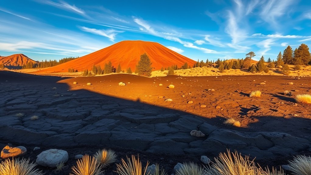 jagged lava capped cinder cones