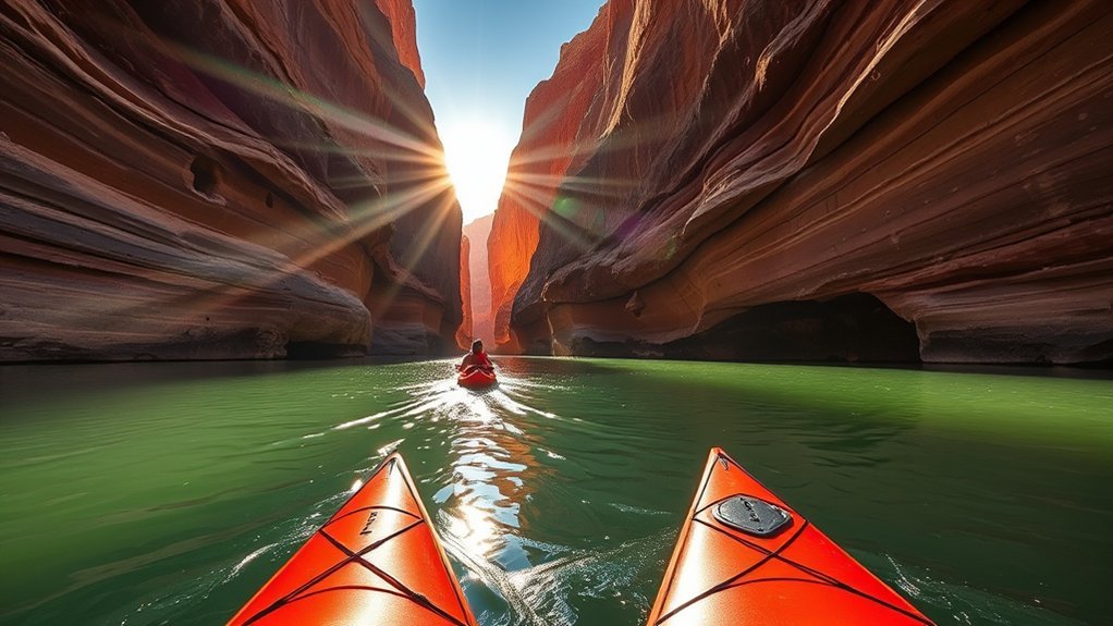 kayak red sandstone coves