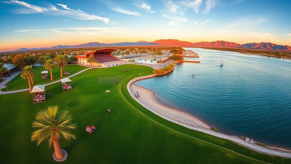 lakeside park with concerts