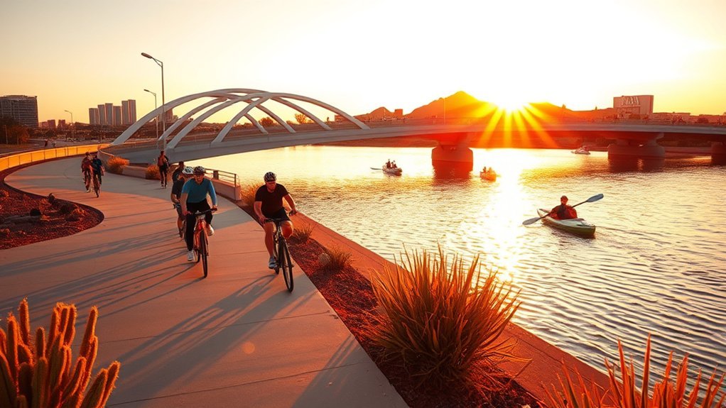 lakeside walk and bikepath
