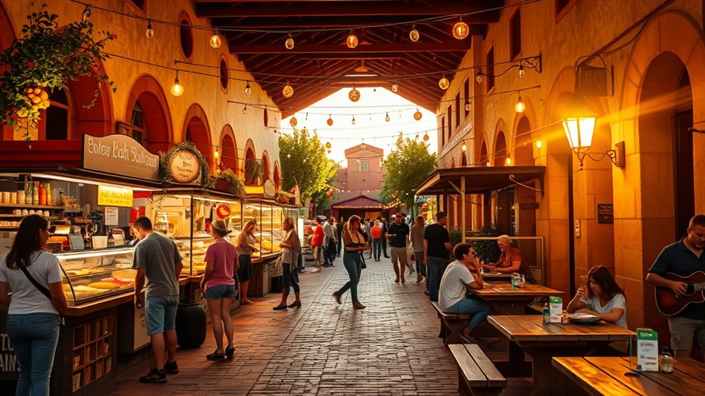 light filled communal culinary market
