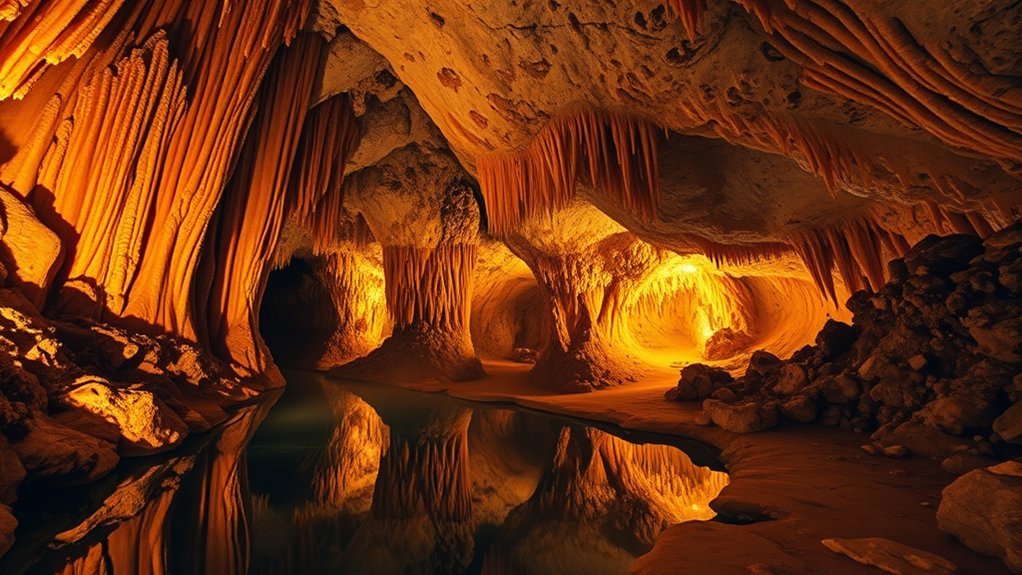 limestone caverns delicate speleothems silence