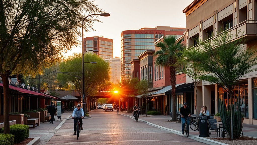lively walkable nightlife hub
