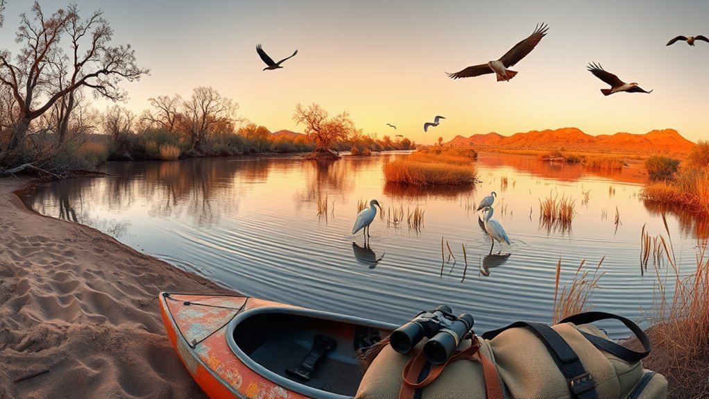 marshy riverbank birding outpost