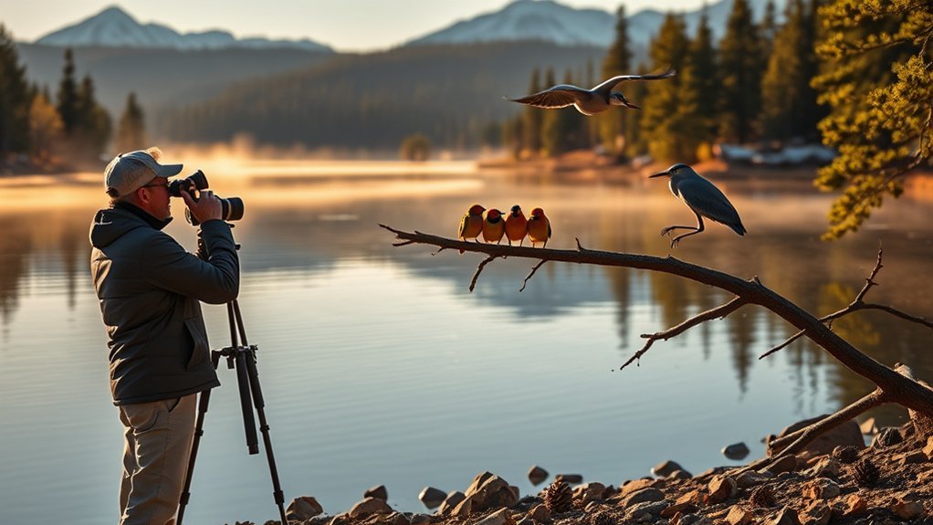 misty lakeside birdwatching moments