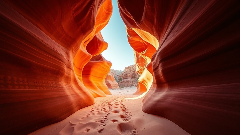 narrow orange sandstone slot