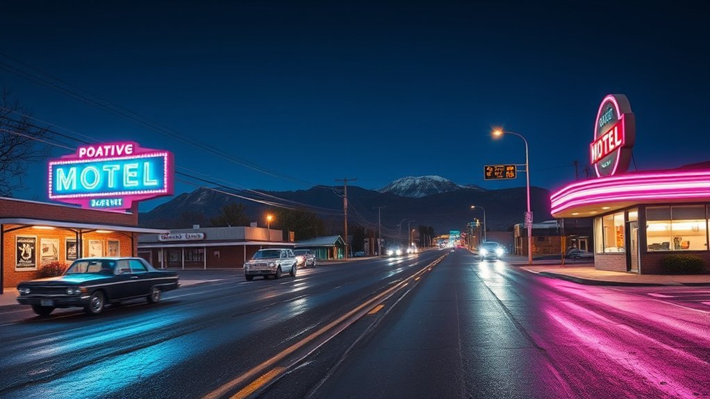 neon lit route 66 nostalgia