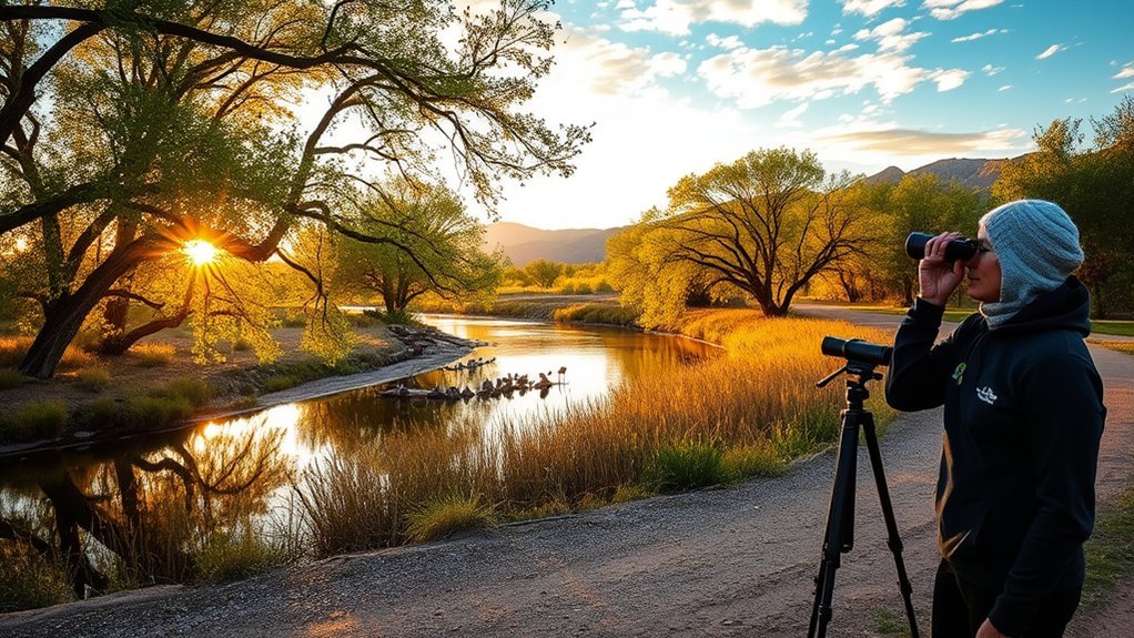 observe wildlife at dawn