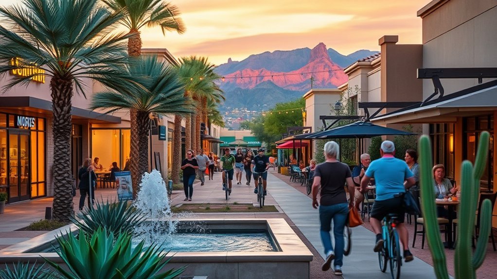outdoor shopping and dining oasis