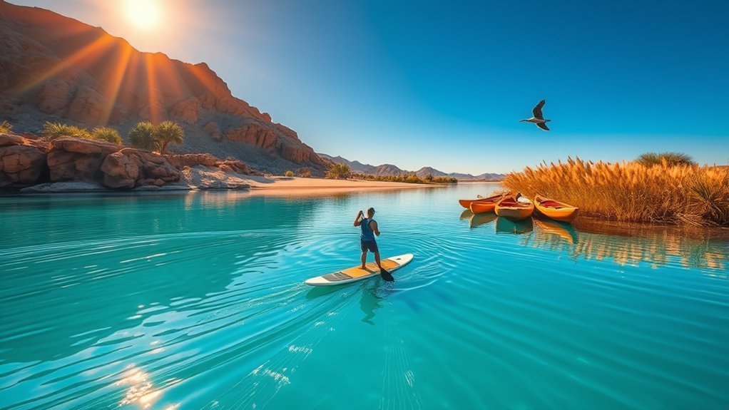 paddleboard serene desert backwaters