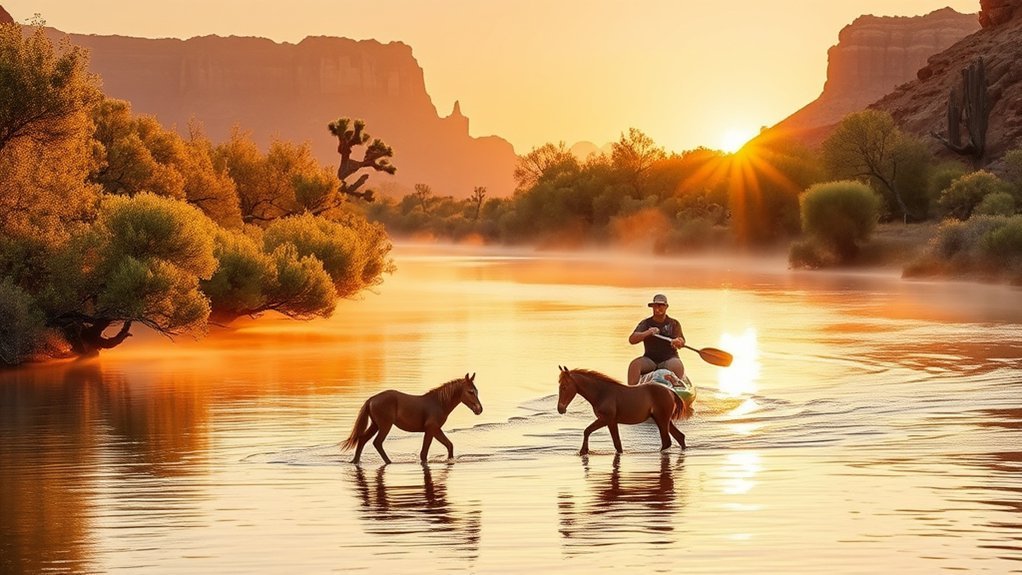 paddleboarding salt river mustangs
