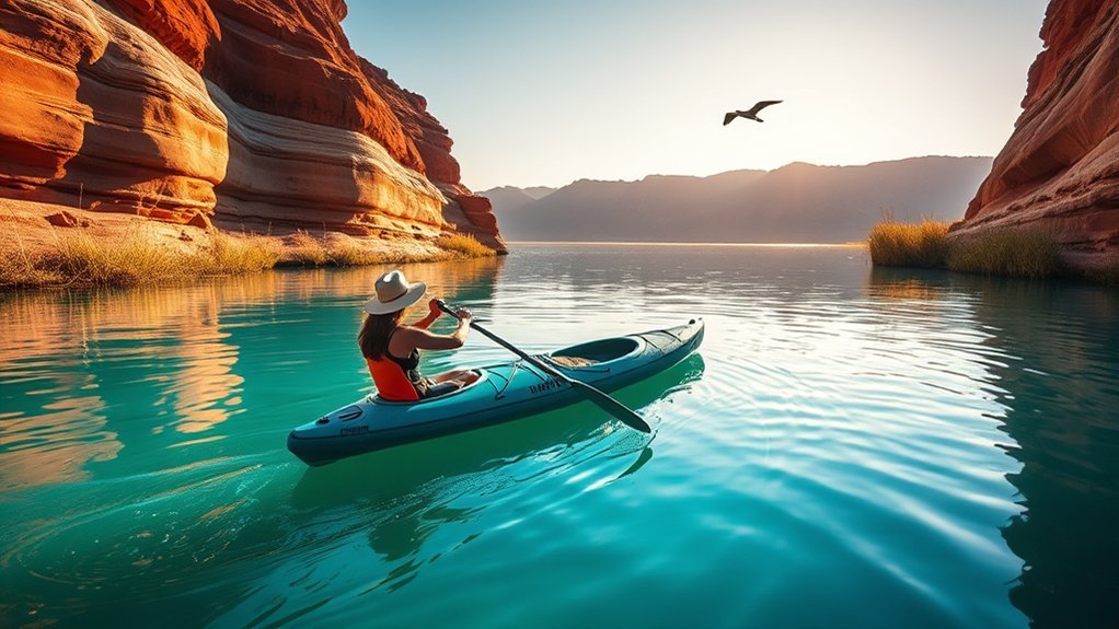 paddling tranquil sandstone framed coves