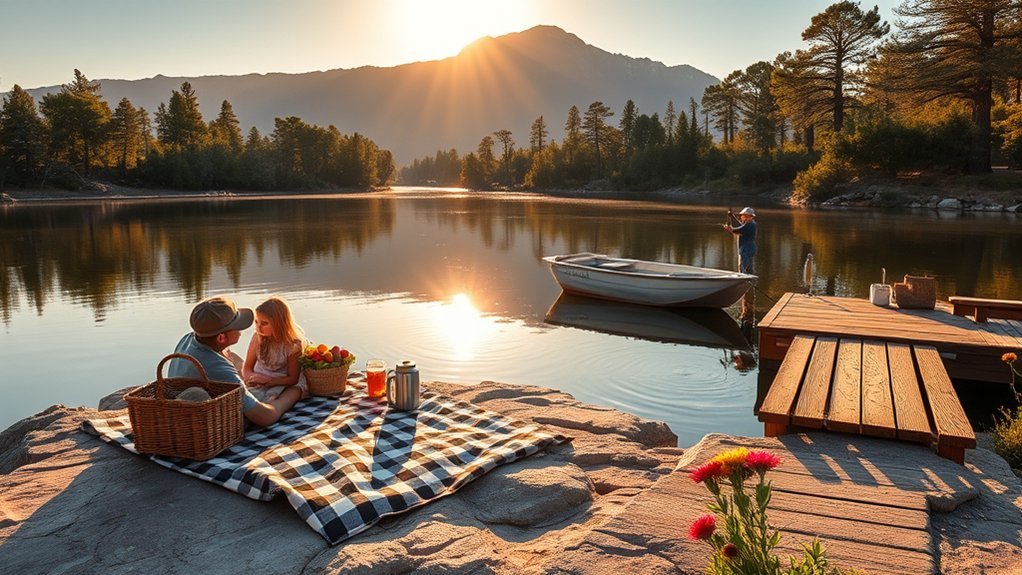 ponderosas shaded trout fishing picnic