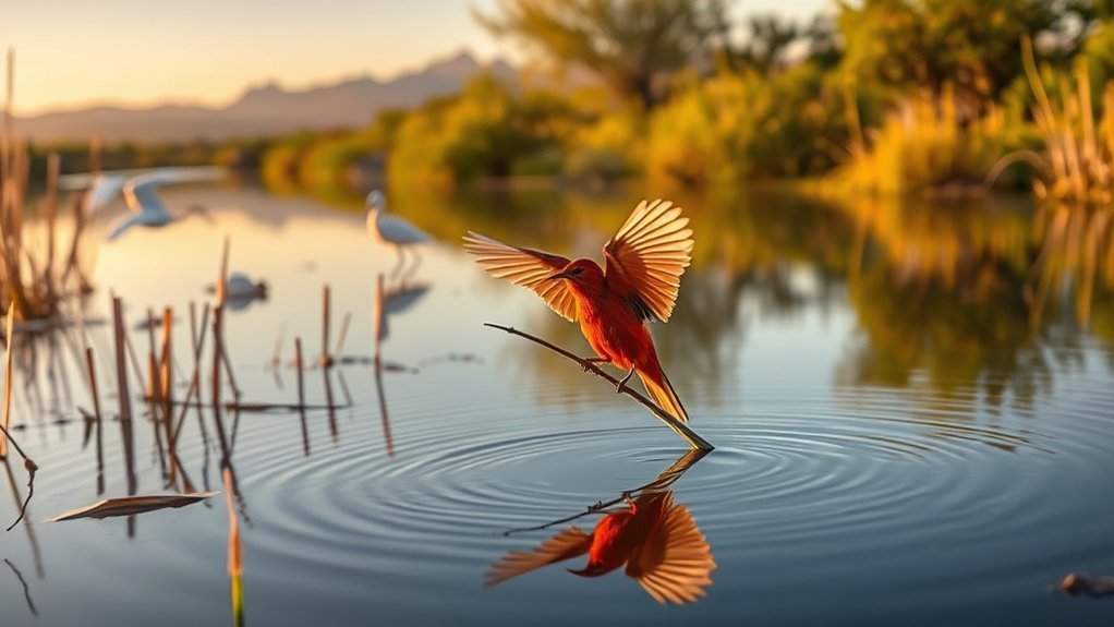 ponds cattails migrating birds