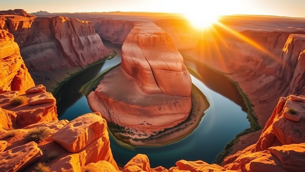 pre dawn sandstone river glow