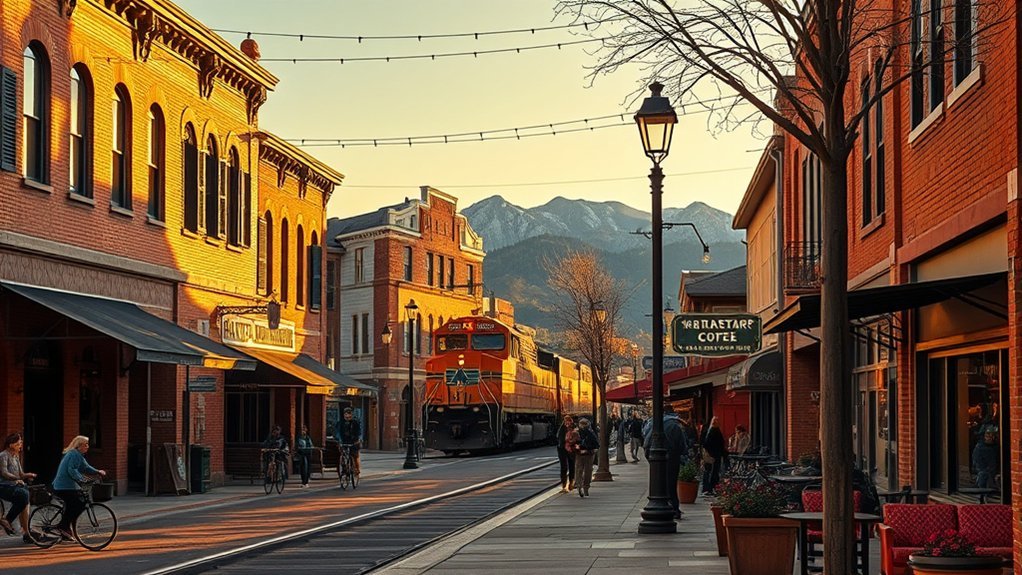 railroad era brick lined downtown