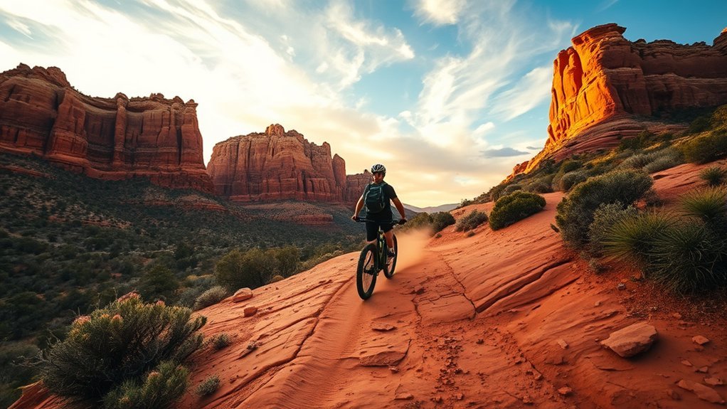red dusted scenic rocky singletrack