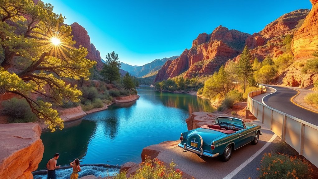 red rock canyon creek picnic