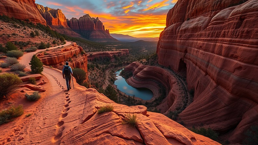 red rock pools and fossils